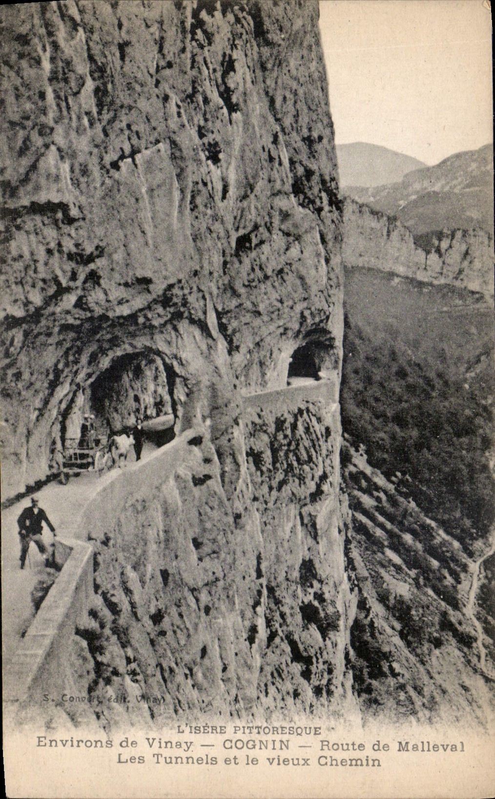 CPA L'Isere Pittoresque Environs de Vinay Cognin Route de Malleval les Tunnels et le Vieux Chemin 