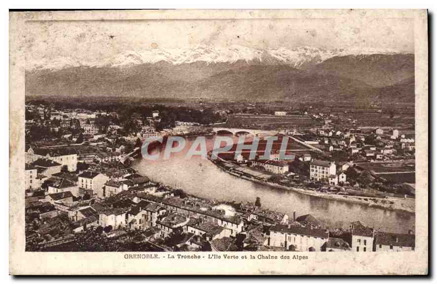 Grenoble - La Tronche - L'Île Verte et la Chaîne des Alpes — P. G. phot.-édit. Grenoble