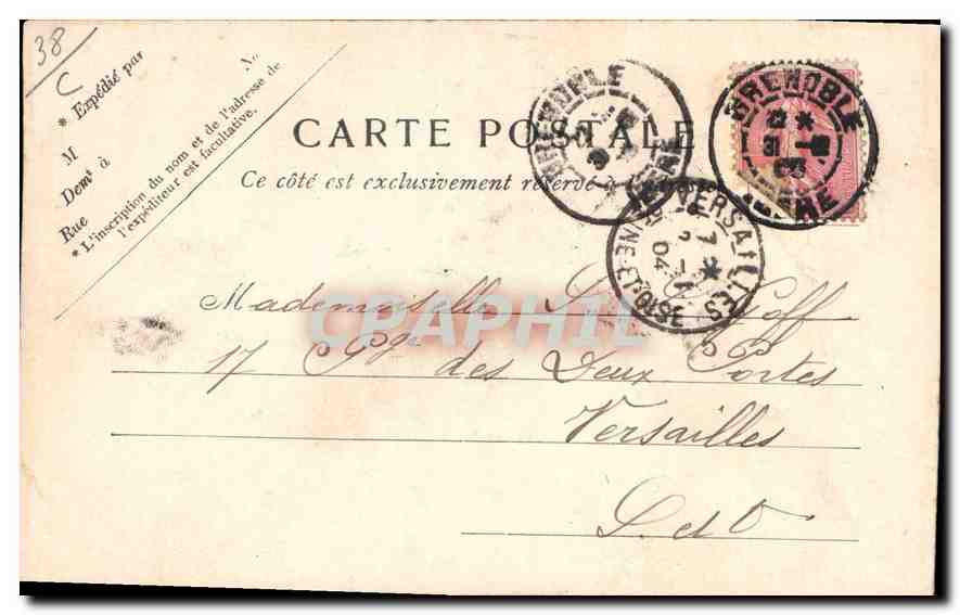 CPA Route du Bourg d'Oisans a la Grave Pont d'Auris et la Romanche  — Rückseite