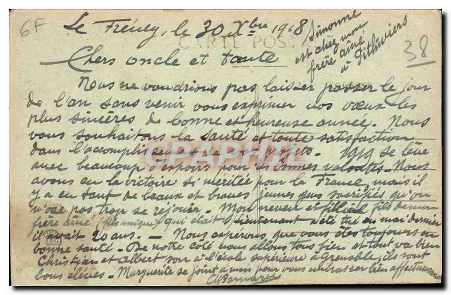 Dauphiné – Du Bourg-d'Oisans à la Grave – Paysage en hiver – E.R. — Rückseite