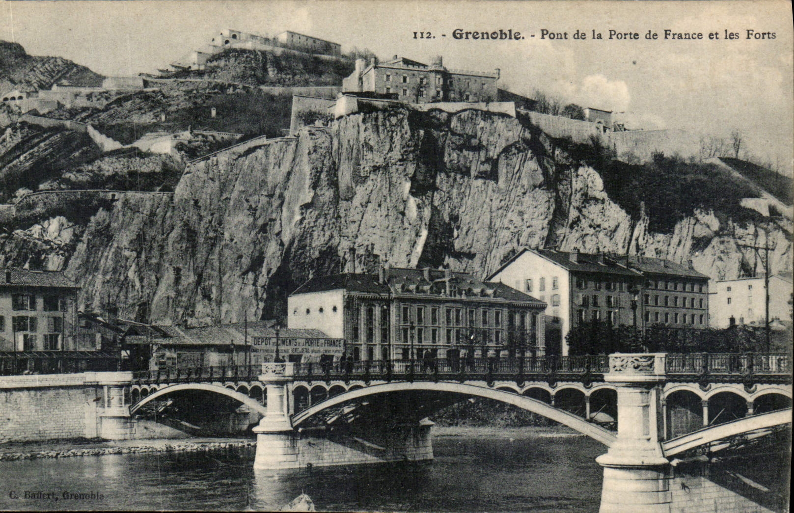 Grenoble - Pont de la Porte de France et les Forts — G. Balleret, Grenoble, n°112