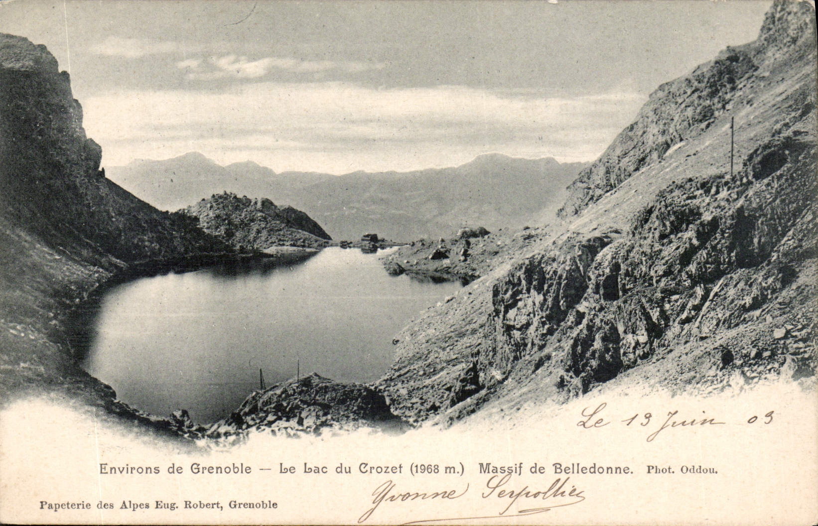 Environs de Grenoble — Le lac du Crozet (1968 m.) — Papeterie des Alpes Eug. Robert, Grenoble