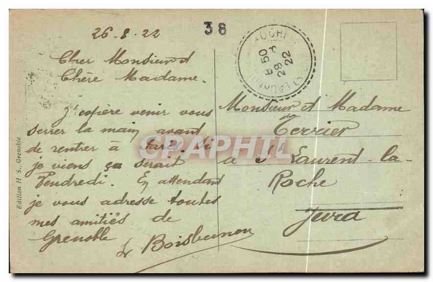 CPA Grenoble les Quias le pont de l'Hopital et la Chaine des Alpes  — Rückseite