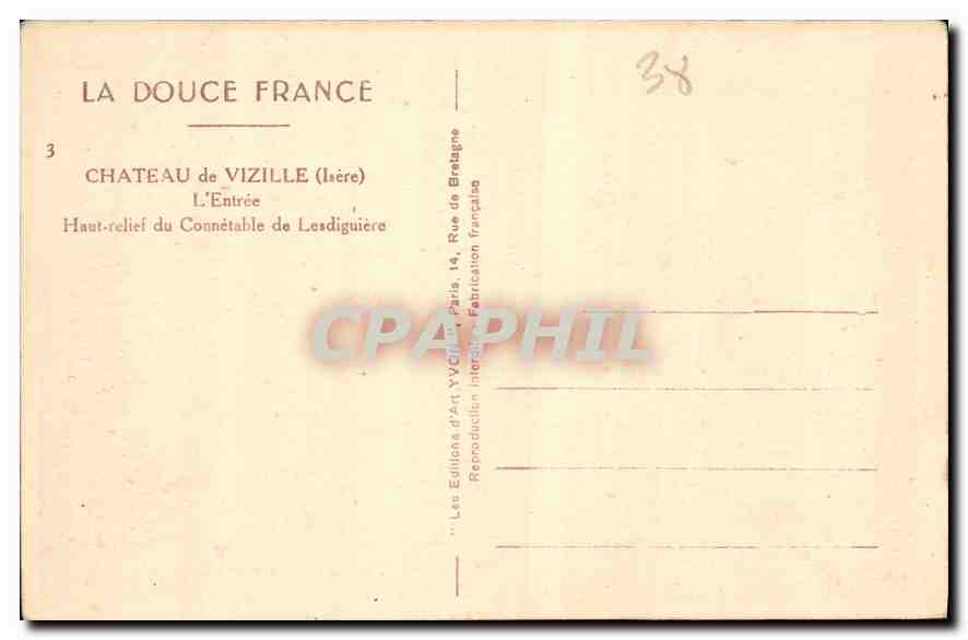 Château de Vizille — L'Entrée — Éditions d'Art Yvon, Paris — Rückseite