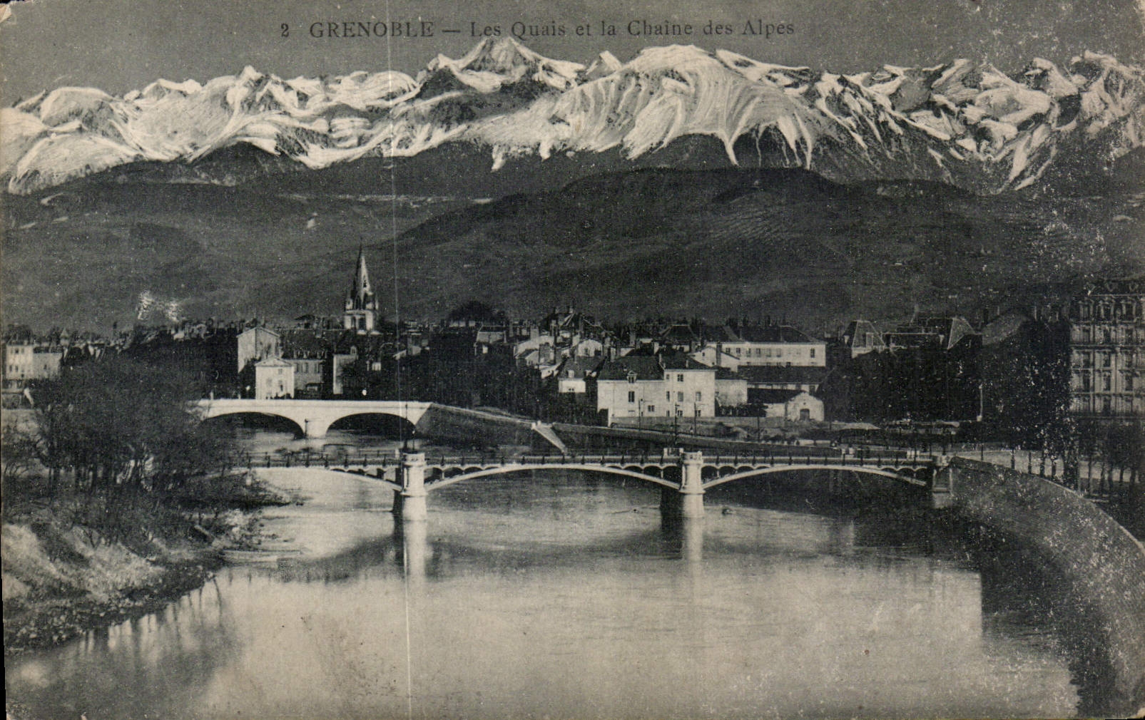 Grenoble — Les Quais et la Chaîne des Alpes — éditeur non identifié, n° de série 2