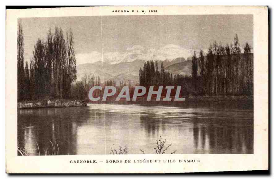Grenoble — Bords de l'Isère et l'Île d'Amour — Agenda P.L.M. 1926