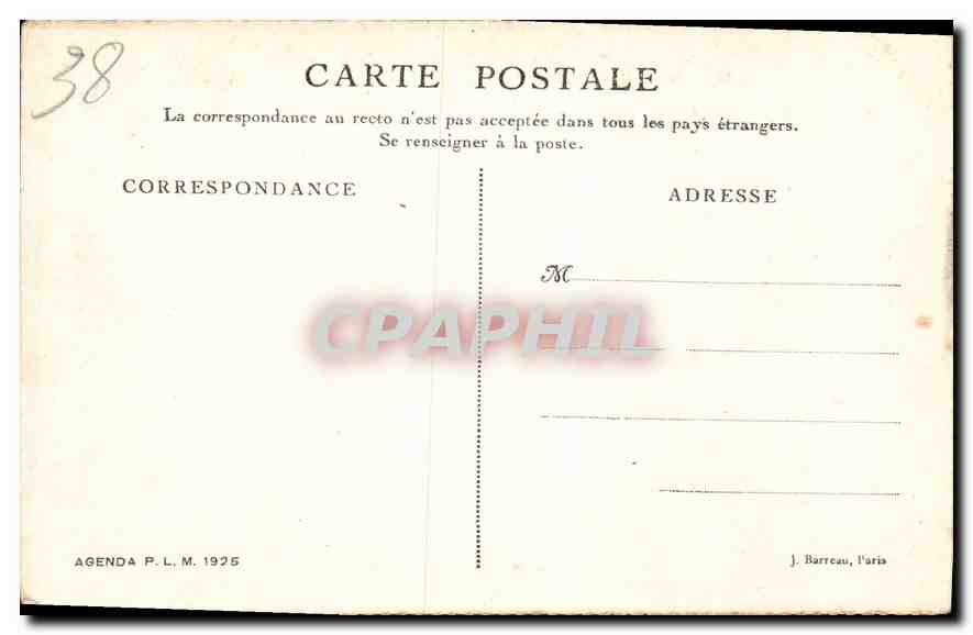 Grenoble — Bords de l'Isère et l'Île d'Amour — Agenda P.L.M. 1926 — Back