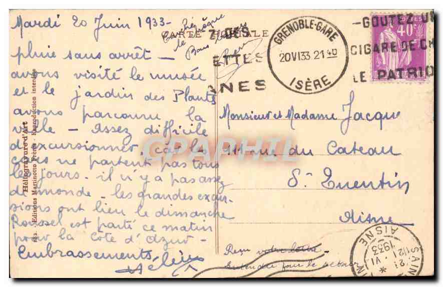 CPA Le Circuit de Lautaret les Hieres et la Meije  — Verso