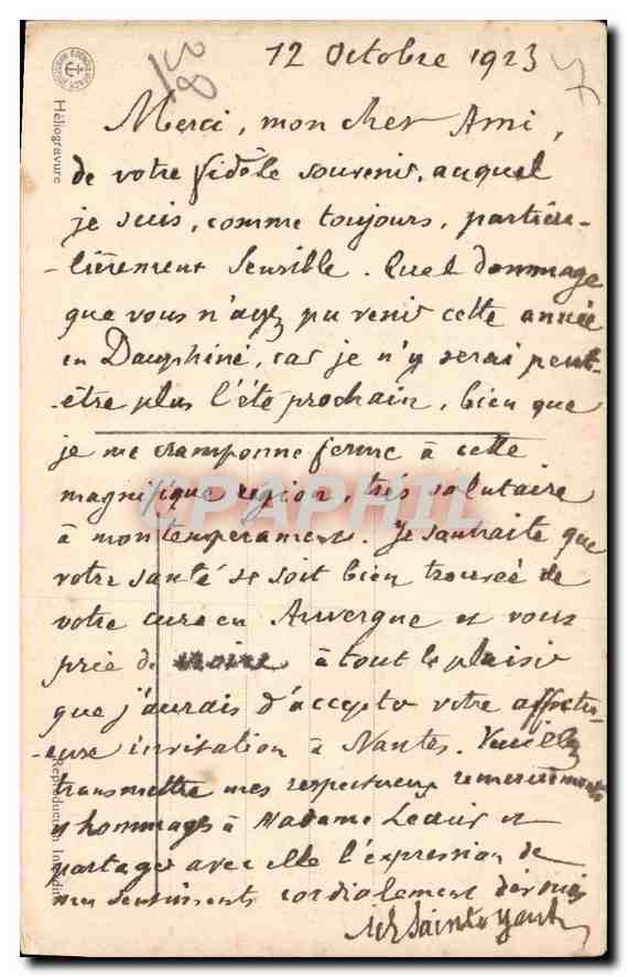 CPA Dauphine Oisans le plan du lac et l'Aiguille de l'Euchatra  — Rückseite