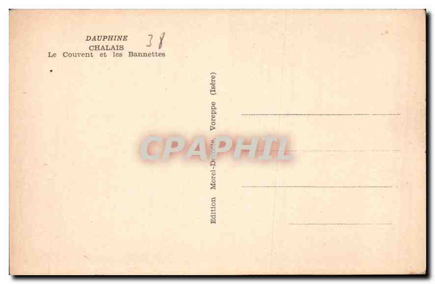 Le Couvent et les Bannettes — Dauphine, Chalais (Isère) — Verso