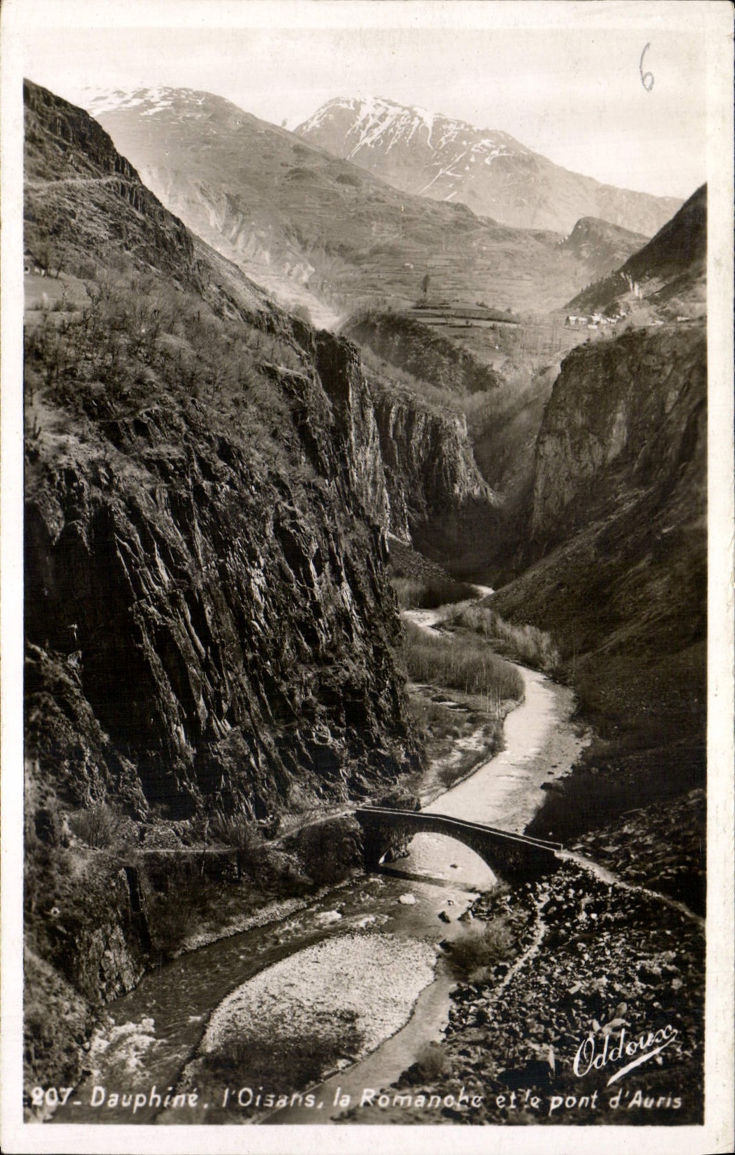 CPA Dauphine l'Oisans la romanche et le pont d'Auris 