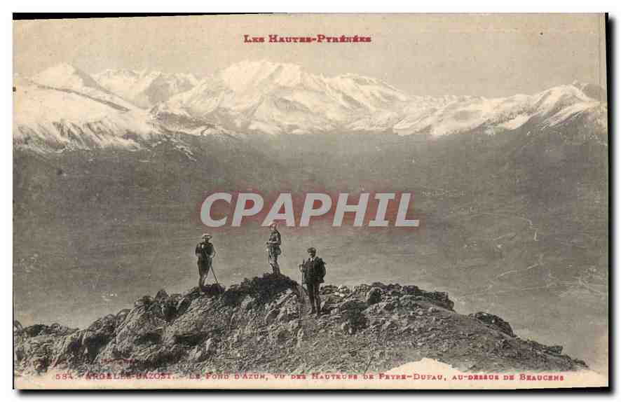 CPA Argeles Gazost le fond d'Azun vu des Hauteurs de Peyre Dufau au dessus de Beaucens