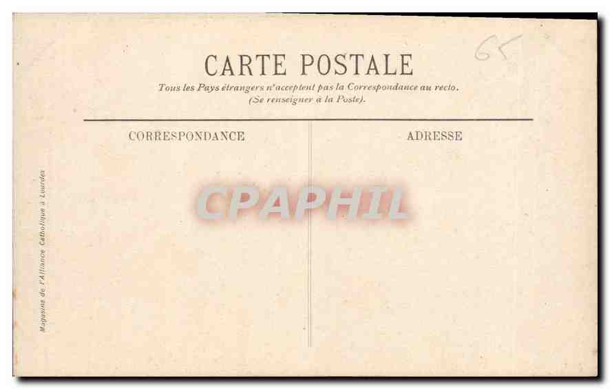 CPA Lourdes le Calvaire la Premiere Station  — Verso