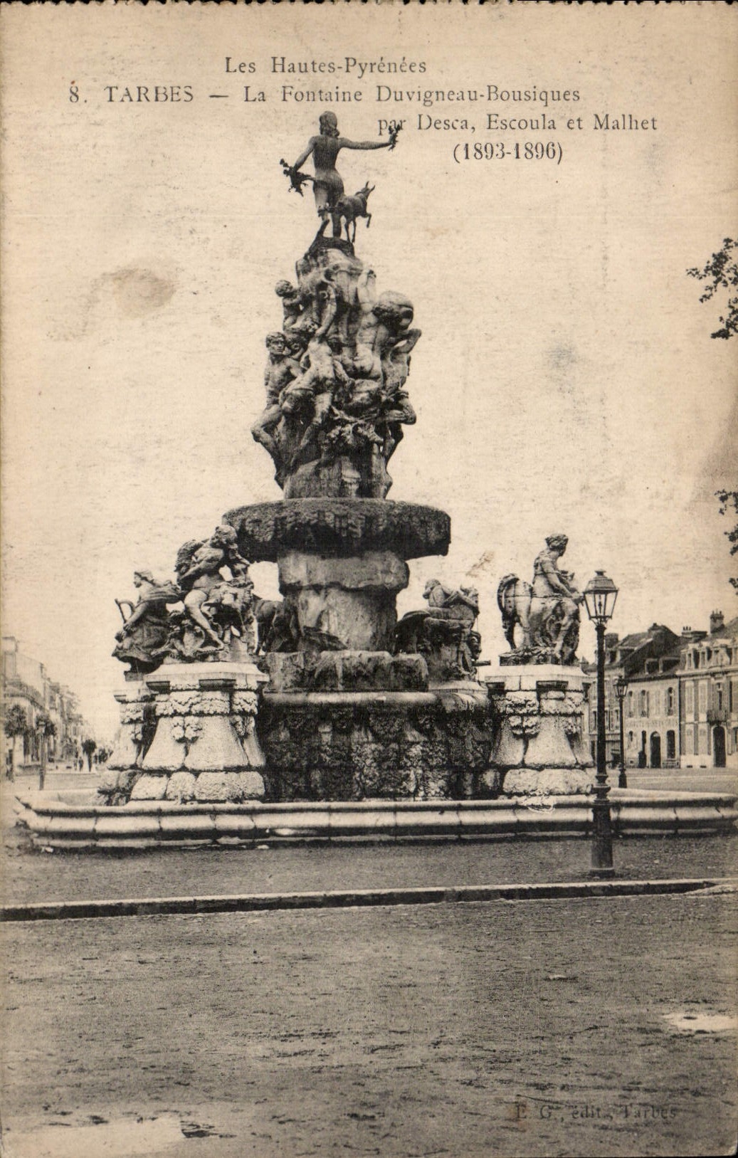 Tarbes — La Fontaine Duvigneau-Bousiques — E.G. édit., Tarbes