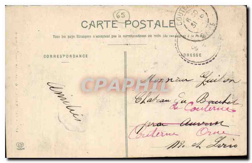 Cauterets — Gouffre et Pont d'Espagne — Phototypie Labouche Frères, Toulouse, n°427 — Rückseite