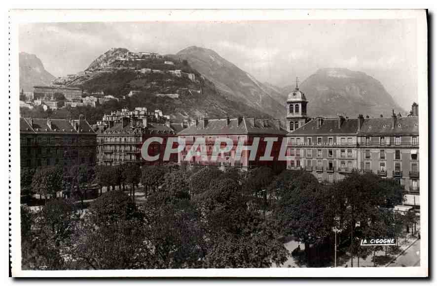 CPA Grenoble Isere Place Victor Hugo La Bastille le Rachaix et le St Eynard 
