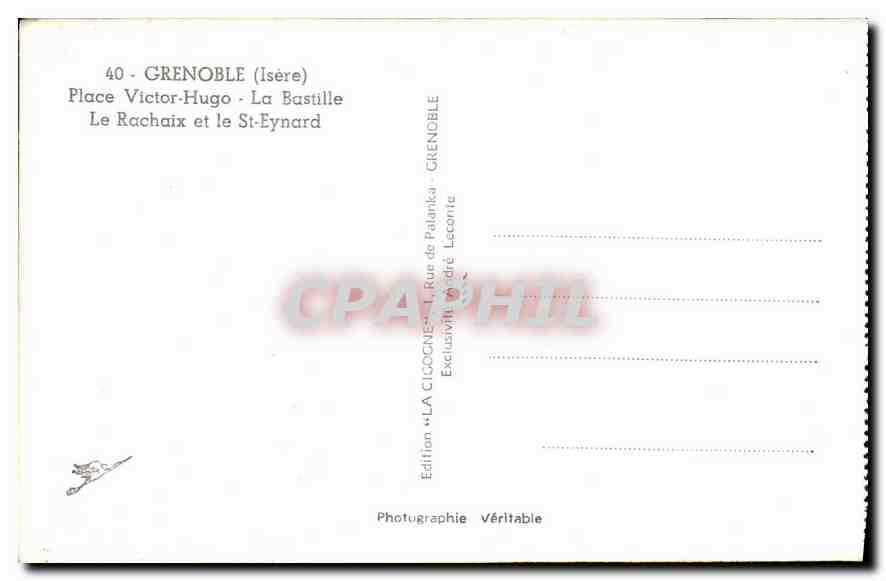 CPA Grenoble Isere Place Victor Hugo La Bastille le Rachaix et le St Eynard  — Rückseite