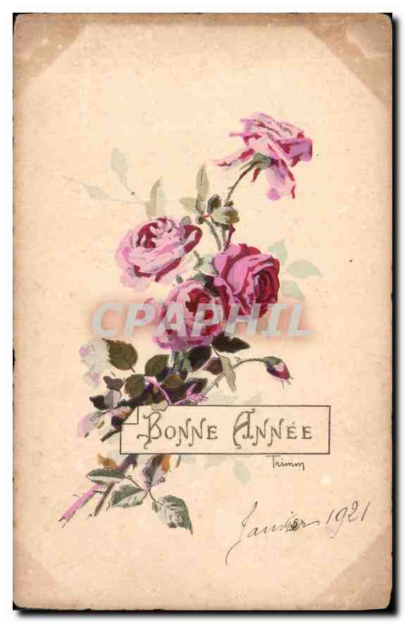CPA Bonne Annee Fleurs