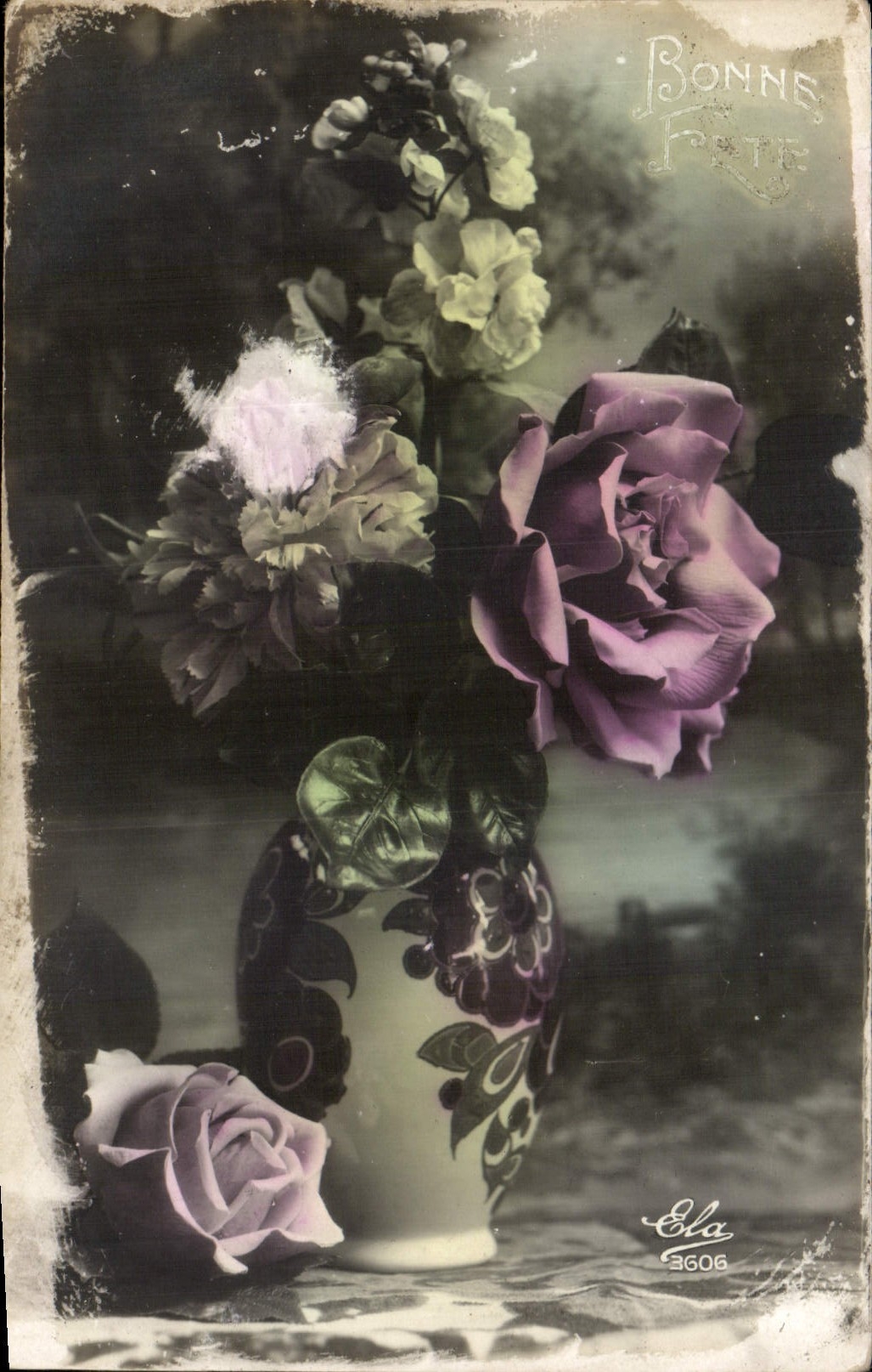 CPA Bonne fete Fleurs