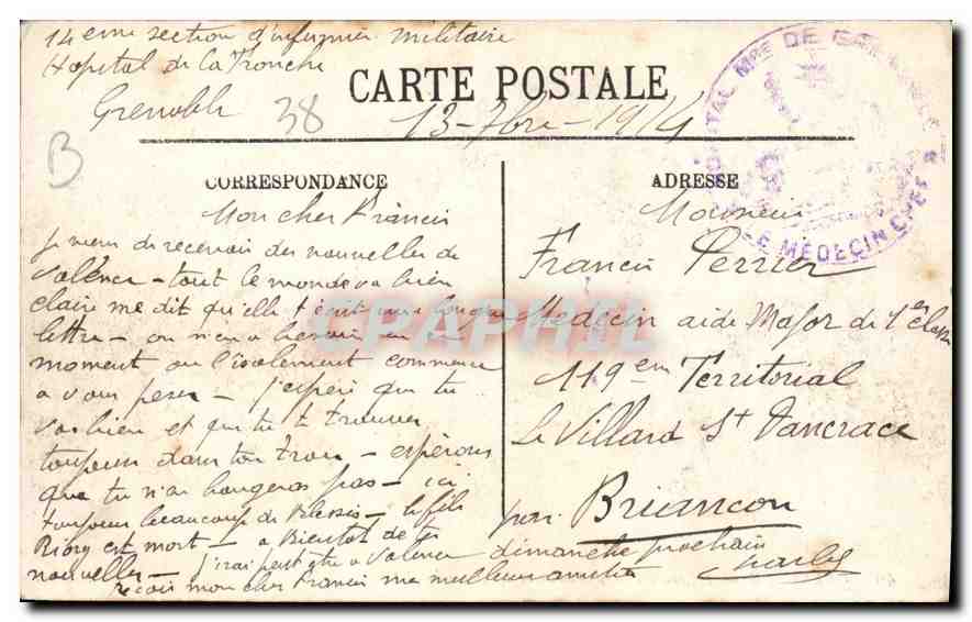 CPA Grenoble l'Isere a l'Ile et les Alpes  — Rückseite