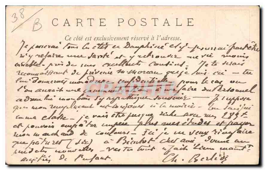 CPA Grenoble et la Chaine des Alpes  — Rückseite