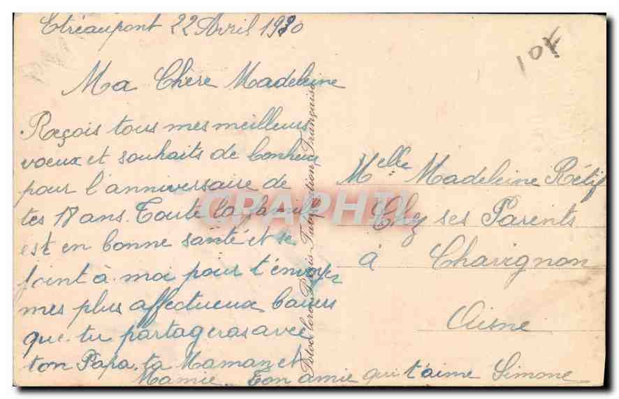 Frau in Seidenkleid mit Rosen — Frohes Geburtstag — Johncelere 145 — Rückseite