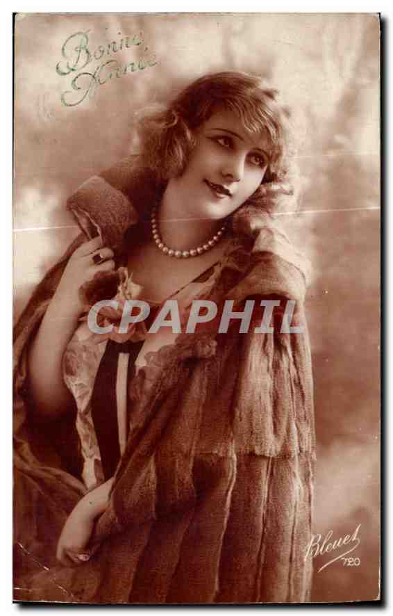 CPA Bonne annee Femme