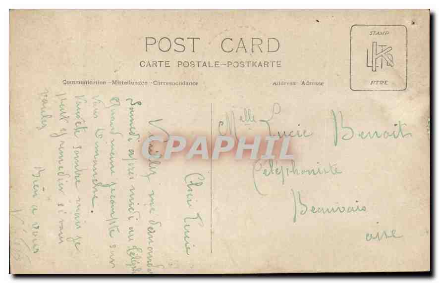 CARTE PHOTO Femme — Verso