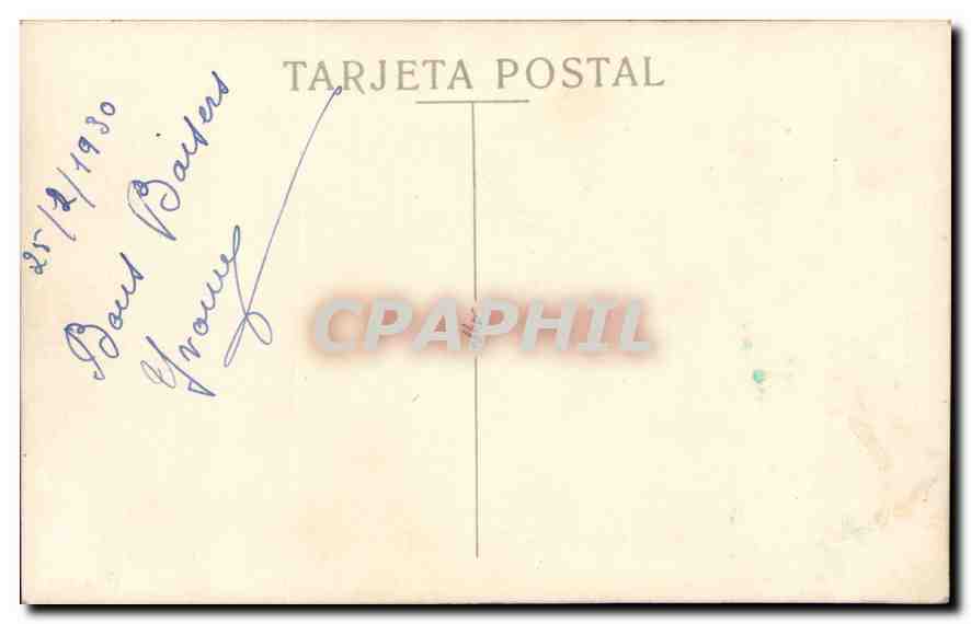 Femme et chien — jardin tropical — Tarjeta Postal — Reverso