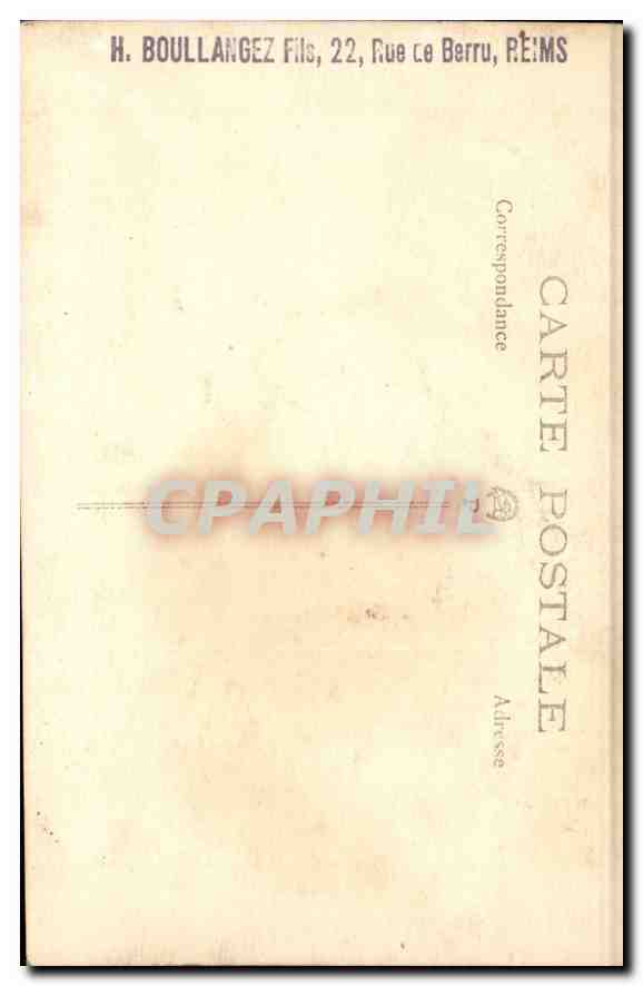 Gruppe von Personen — Rue de Reims — H. BOULLANGEZ Fils, 22 Rue de Berru, REIMS — Rückseite