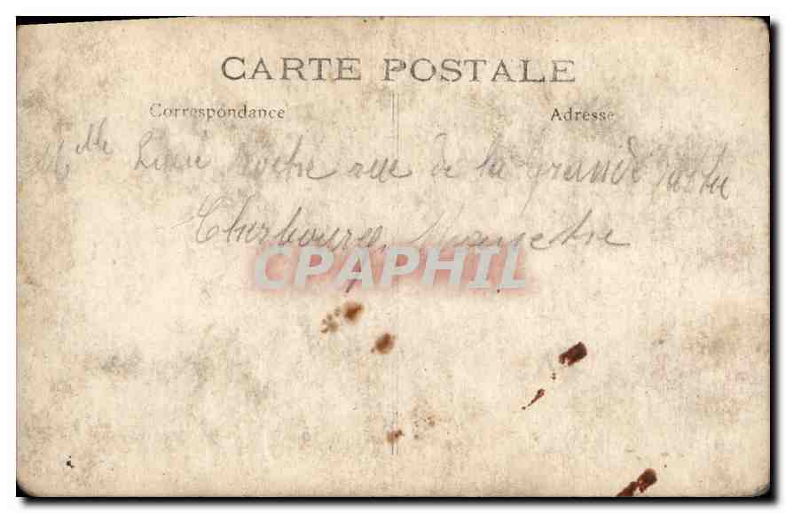 CARTE PHOTO Enfants Cherbourg — Verso