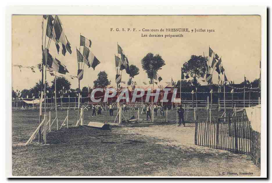 Concours de Bressuire — Les derniers préparatifs — C. Plaueu, Bressuire