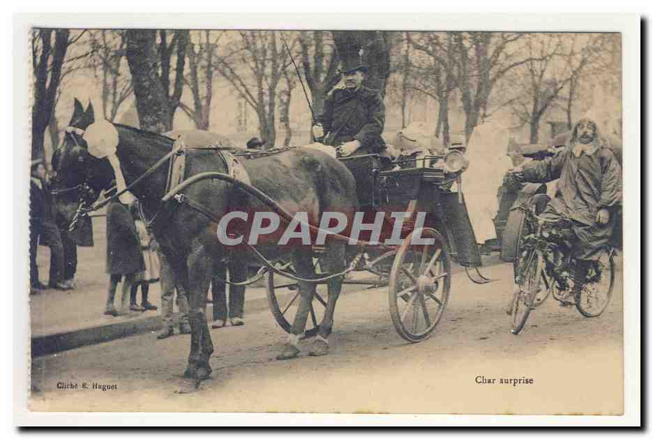 char surprise fantome velo clown carrosse coiffe turban original coach costume pittoresque carnaval animation TOP CPA