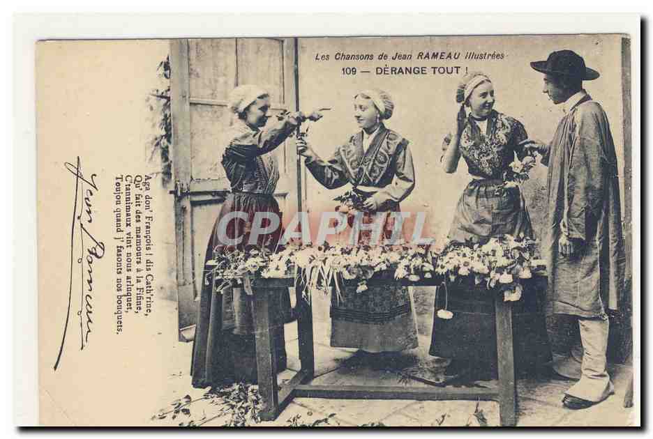 les chansons de Jean Rameau illustrees Fleuriste bouquets derange tout animation CPA