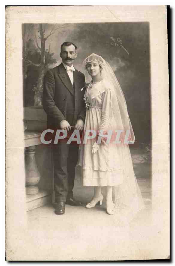 CARTE PHOTO Femme Mariage