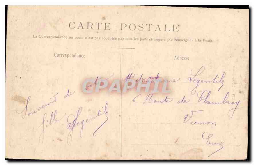 CPA Paris Notre Dame  — Verso