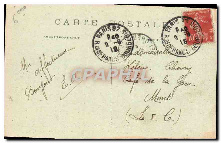 CPA Paris la Fontaine de Carpeaux Avenue de l'Observatoire  — Rückseite