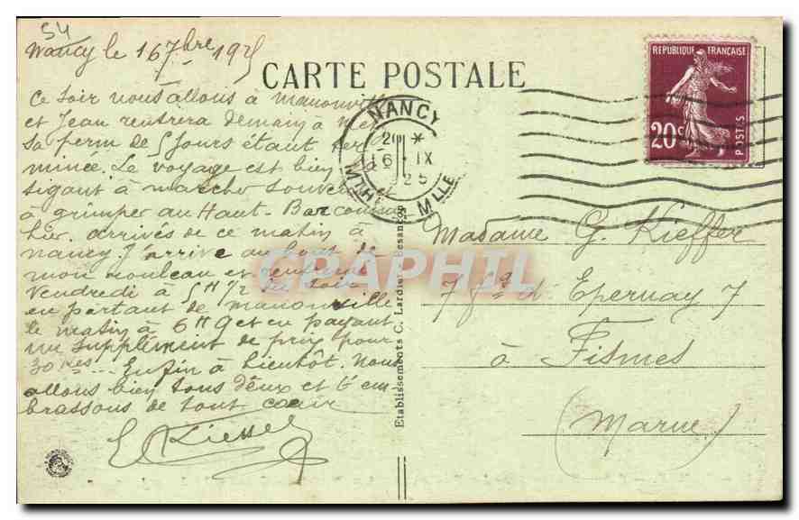 Nancy — Place Stanislas — La Fontaine d'Amphitrite — Grilles de Jean Lamour — Verso