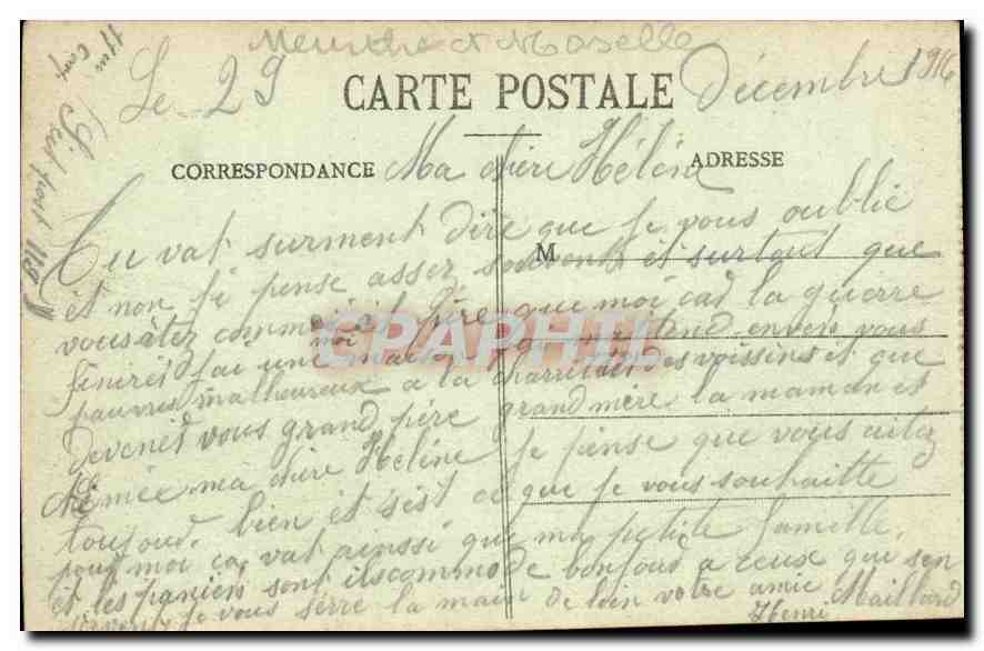 CPA Nancy vue panoramique sur la Place de la Carriere  — Rückseite