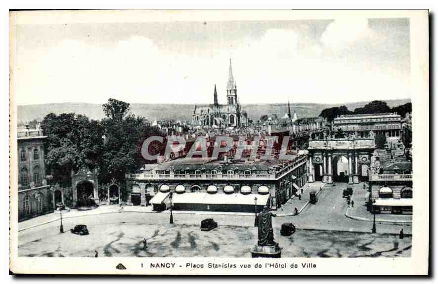 NANCY - Ansicht der Place Stanislas vom Rathaus — CRAPHITL, Nr. 1