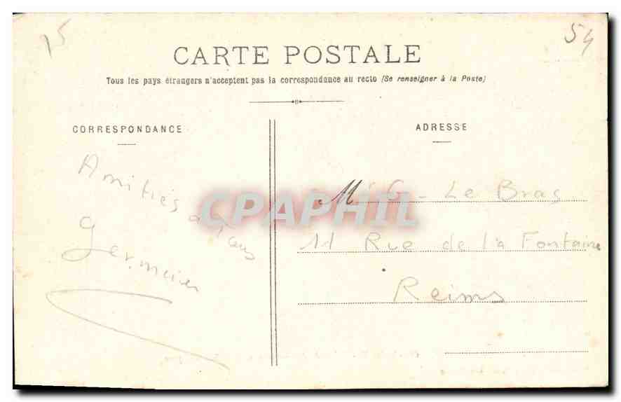 CPA Nancy Palais du Gouvernement et Eglise St Epvre  — Rückseite