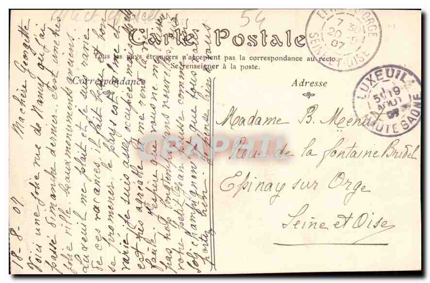 CPA Nancy le Palais du Gouvernement  — Rückseite