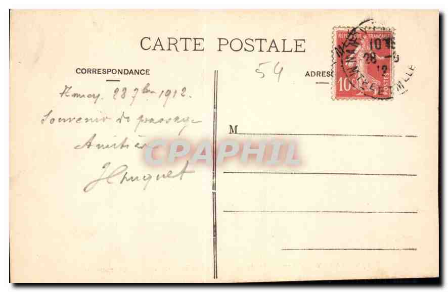 CPA Nancy l'Hemicycle de la Carriere et le Palais du Gouvernement  — Rückseite