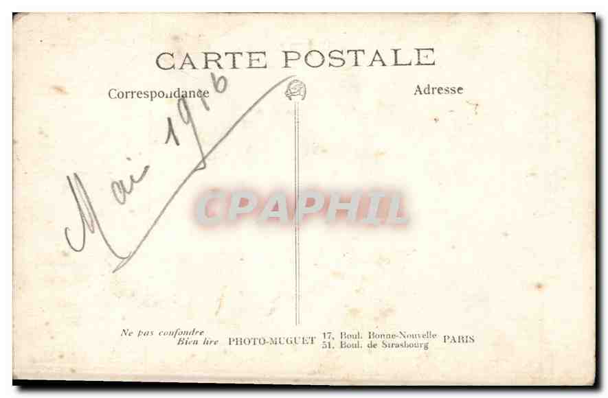 CARTE PHOTO Femme — Verso
