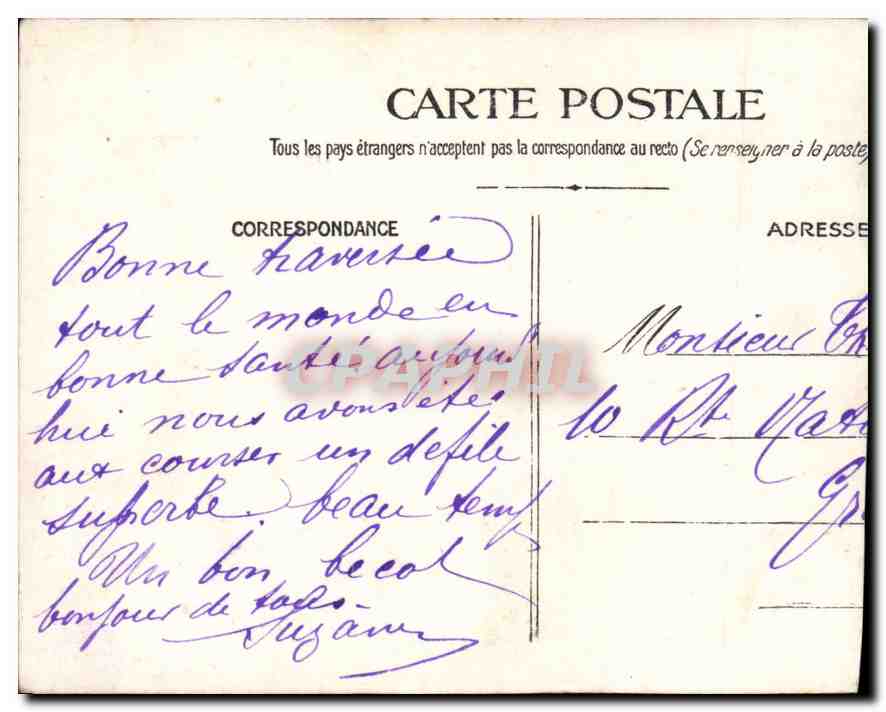 CARTE PHOTO Femme Laiterie — Verso