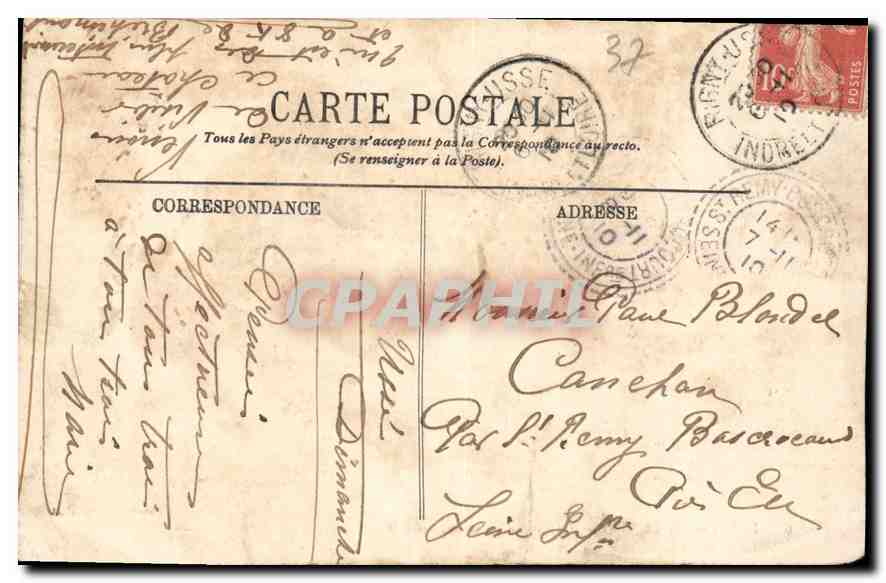 CPA Usse le Chateau la Cour d'Honneur  — Rückseite