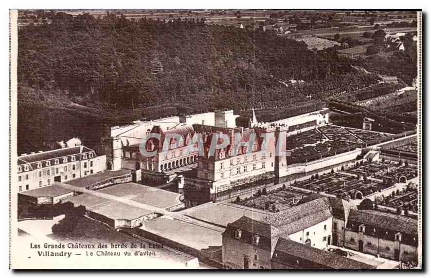 CPA Les Grands Chateau des Berds de la Loire Villandry le Chateau vu d'Avion 