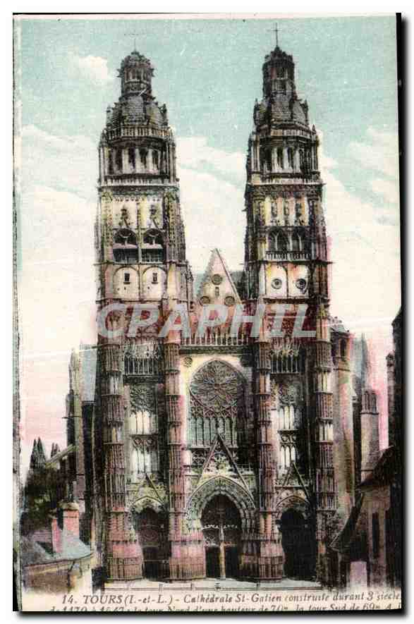 CPA Tours I et L Cathedrale St Gatien construite durant 3 siecle 