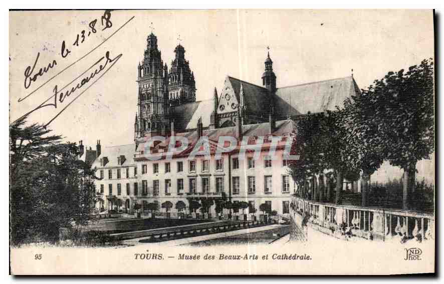 CPA Tours Musee des Beaux Arts et Cathedrale 