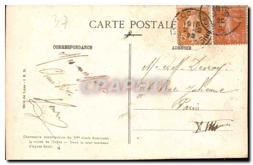 CPA Loches le Chateau Parti Sud du Logis du Roi  — Rückseite